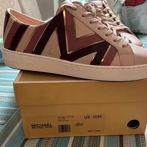 Michael Kors Soft Pink and Burgundy Sneakers